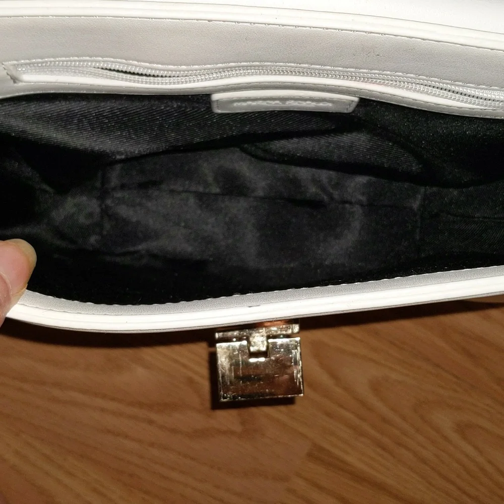 Marina Rinaldi White Leather Shoulder Bag Classic